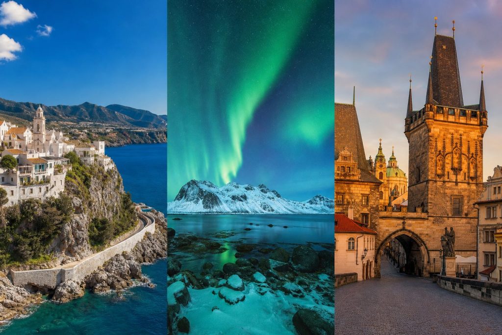 Où partir en Europe en janvier : soleil, aurores boréales, villes historiques